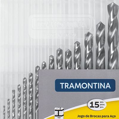 Jogo de Brocas HSS em Polegadas para Aço Tramontina DIN 338 15 Peças Inox