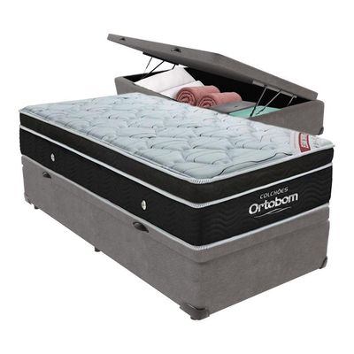 Colchão Elegant Solteiro Base Baú Casal Molas Ensacadas