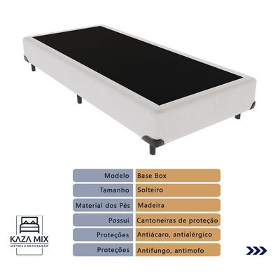 Cama + Box Colchão Molas Ensacadas Solteiro Ortobom Elegant Pillow Branco