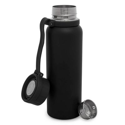 Garrafa Térmica de Aço Inox Lyor Explorer Preta 650ml Preto