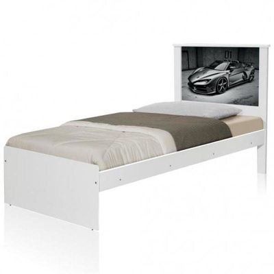 Cama Solteiro Com Cabeceira Carro Sport Chumbo