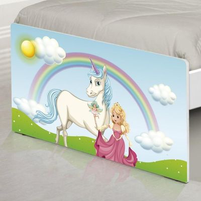 Cama Solteiro Com Cabeceira Adesivada Princesa Encantada