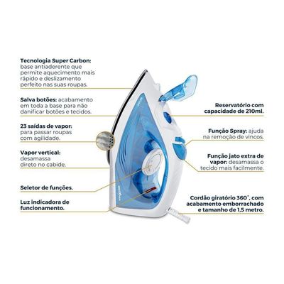Ferro de Passar a Vapor Britânia  Base Antiaderente  220V