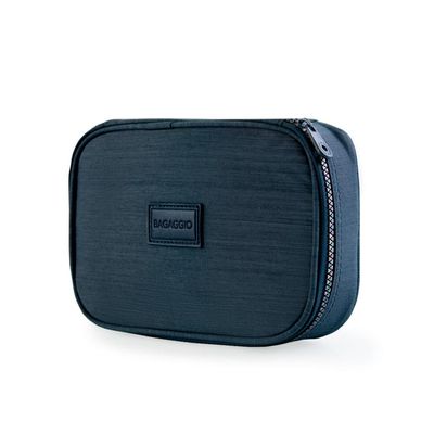 Estojo Escolar Feminino Crinkle Chic Azul Escuro U / Preto