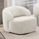 Poltrona Decorativa Orgânica Giratória Living Barolo L06 Bouclê Off White