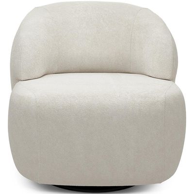 Poltrona Decorativa Orgânica Giratória Living Barolo L06 Bouclê Off White