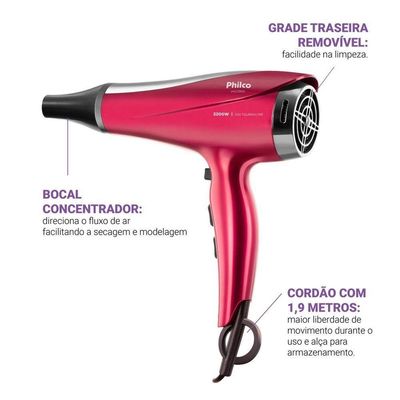 Secador de Cabelos Philco Bivolt 2200W  Motor DC Bivolt