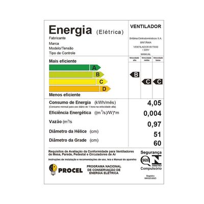 Ventilador De Coluna Britânia Maxx Force 8 Pás 215W  220V