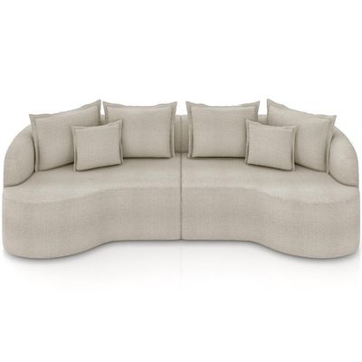 Sofá 4 Lugares Orgânico Living 270cm Ekos K01 Bouclê Bege - Lyam Decor