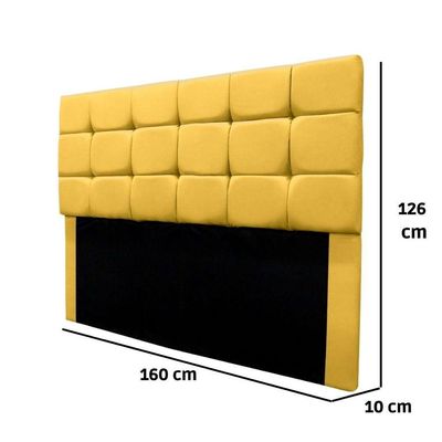 Cabeceira Cama Box Queen 160 Cm Bianca Suede Amarelo