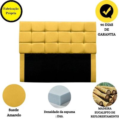 Cabeceira Cama Box Queen 160 Cm Bianca Suede Amarelo