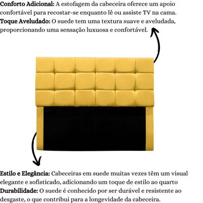 Cabeceira Cama Box Queen 160 Cm Bianca Suede Amarelo