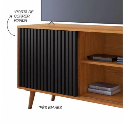 Rack Carinho Para Até 43" Jcm Movelaria - Cinamomo/preto