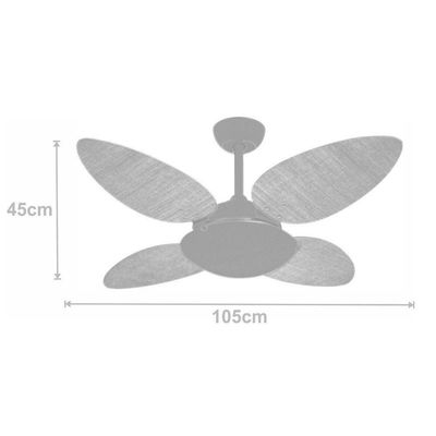 Ventilador Volare Off P Palmae Branco 127V E Controle Remoto 110V