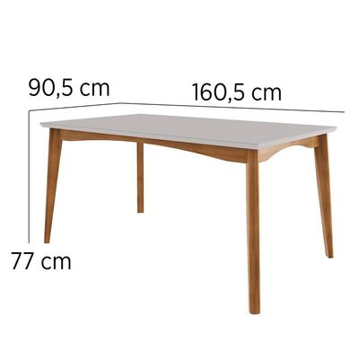 Mesa de Jantar Retangular Nesher Monalisa com 160 cm de Largura Branco