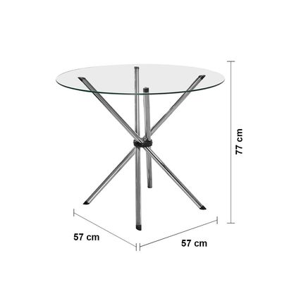 Mesa de Jantar Aço Nobre Leticia Plus com Tampo Kanon e 4 Cadeiras Iris Revestidas em Courino Preto