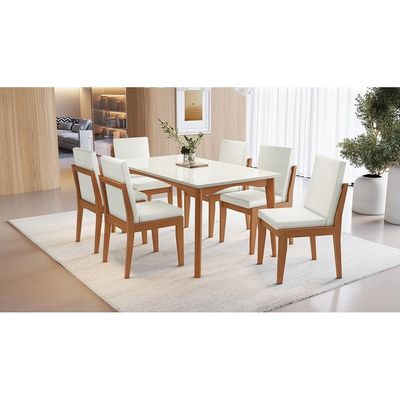 Mesa de Jantar Retangular Nesher Monalisa com 160 cm de Largura Branco
