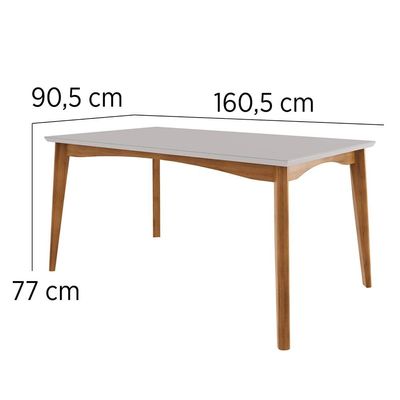 Mesa de Jantar Retangular Nesher Monalisa com 160 cm de Largura Branco
