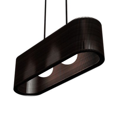 Luminária Pendente Veneza Modelo Ripado Preta