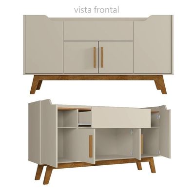 Balcão 4 Portas E Gaveta Revolution Off White Cinamomo