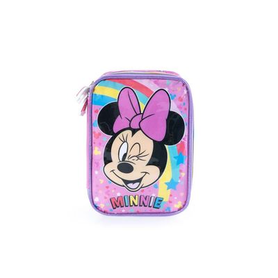 Estojo Escolar Feminino Grande Premium Minnie Rosa G / Rosa