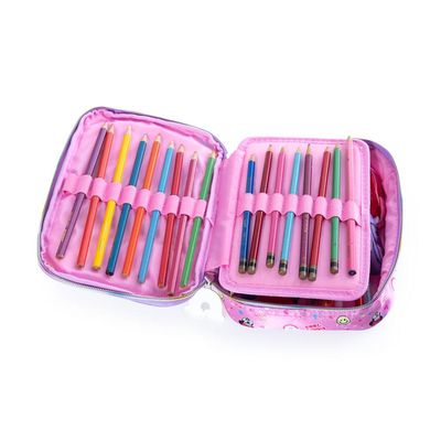 Estojo Escolar Feminino Grande Premium Minnie Rosa G / Rosa