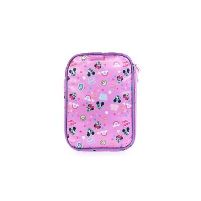 Estojo Escolar Feminino Grande Premium Minnie Rosa G / Rosa