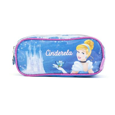 Estojo Escolar Feminino Cinderela Azul U / Azul