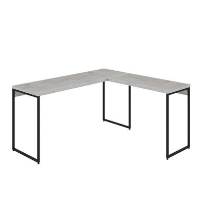 Mesa Em L Dynamica Diretor 150x140x75cm Snow Estrutura preta