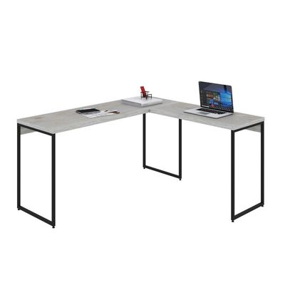 Mesa Em L Dynamica Diretor 150x140x75cm Snow Estrutura preta