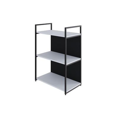Estante C/03 Prateleiras 84x60x33cm C/fundo Yon Branco Tx/est.preta Branco Tx/est.preta