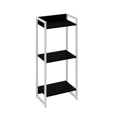 Estante Dynamica 45x30x104cm C/03 Prateleiras Preto ônix / Est.branca Preto ônix / Est.branca