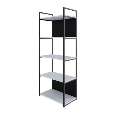 Estante C/05 Prateleiras 152x60x33cm C/fundo Yon Branco Tx/est.preta Branco Tx/est.preta