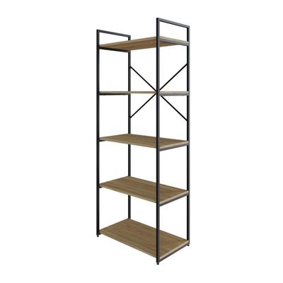 Estante C/05 Prateleiras 152x60x33cm Yon Vermont Oak/est.preta Vermont Oak/est.preta