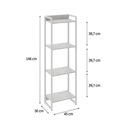 Estante Dynamica 45x30x146cm C/04 Prateleiras Snow / Est.branca Snow / Est.branca