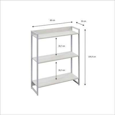 Estante Dynamica 80x30x104cm C/03 Prateleiras Snow / Est.branca Snow / Est.branca