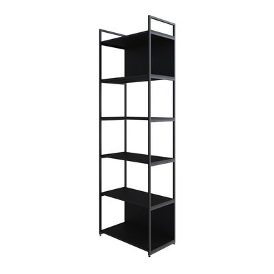 Estante Alta C/06 Prateleiras 185x60x33cm C/fundo Yon Preto Tx/est.preta Preto Tx/est.preta