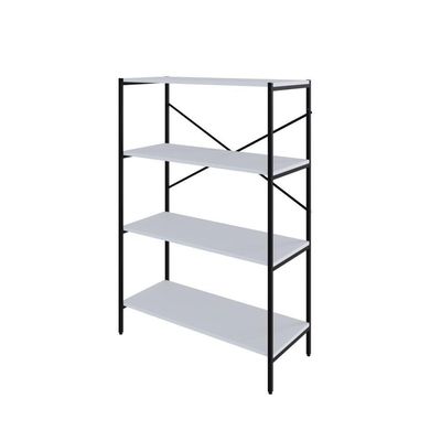 Estante C/04 Prateleiras 118x80x33cm Tub Tueh1184 Branco Chess - Est.preta Branco Chess / Est.preta