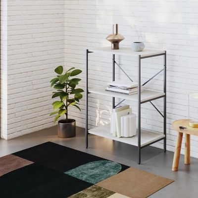 Estante C/03 Prateleiras 84x60x33cm Tub Tueh863 Snow - Est.preta Snow / Est.preta