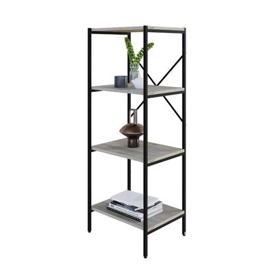 Estante C/04 Prateleiras 118x45x33cm Tub Tueh1144 Snow - Est.preta Snow / Est.preta