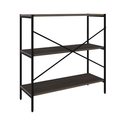 Estante C/03 Prateleiras 84x80x33cm Tub Tueh883 Nogal - Est.preta Nogal / Est.preta