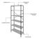 Estante C/06 Prateleiras 186x80x33cm Tub Tueh1886 Snow - Est.preta Snow / Est.preta