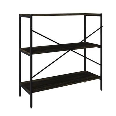 Estante C/03 Prateleiras 84x80x33cm Tub Tueh883 Carvalho Dark - Est.preta Carvalho Dark / Est.preta