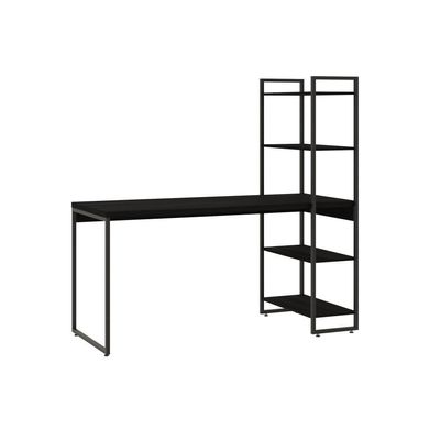 Mesa C/estante Alta 150x64x147cm Com 04 Prateleiras Preto ônix / Est.preta