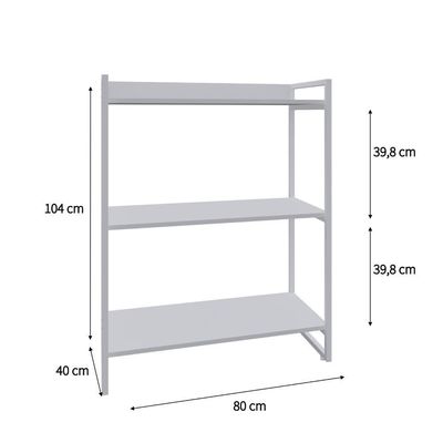 Estante Kuadra 80x40x104cm C/03 Prateleiras Branco Chess / Est.branca Branco Chess / Est.branca