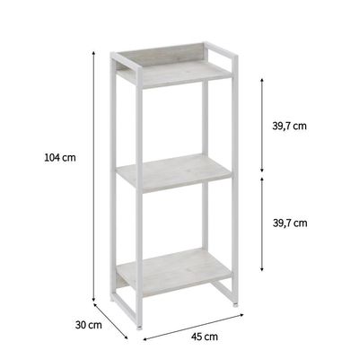 Estante Dynamica 45x30x104cm C/03 Prateleiras Snow / Est.branca Snow / Est.branca
