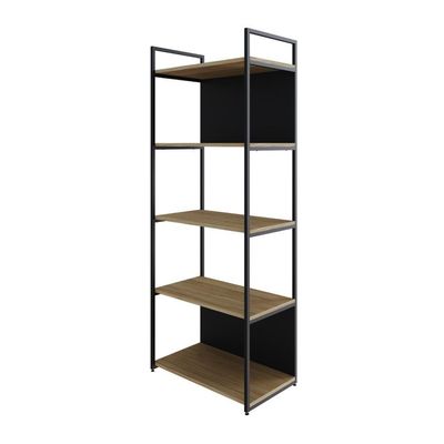 Estante C/05 Prateleiras 152x60x33cm C/fundo Yon Vermont Oak/est.preta Vermont Oak/est.preta