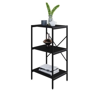 Estante C/03 Prateleiras 84x45x33cm Tub Tueh843 Preto ônix - Est.preta Preto ônix / Est.preta