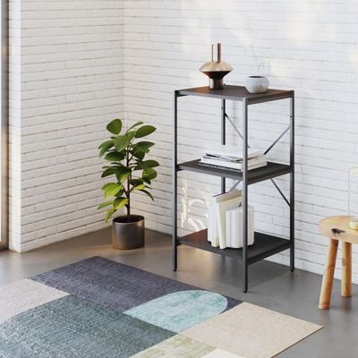Estante C/03 Prateleiras 84x45x33cm Tub Tueh843 Preto ônix - Est.preta Preto ônix / Est.preta