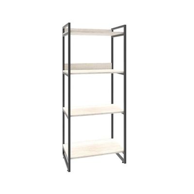 Estante Kuadra 60x40x146cm C/04 Prateleiras Snow / Est.preta Snow / Est.preta